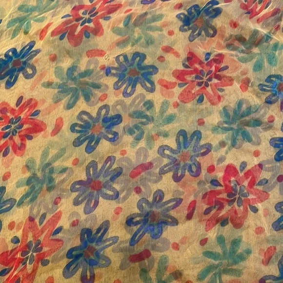 Yellow multi scarf, bought in French boutique, 40 x 40 - Picture 2 of 2